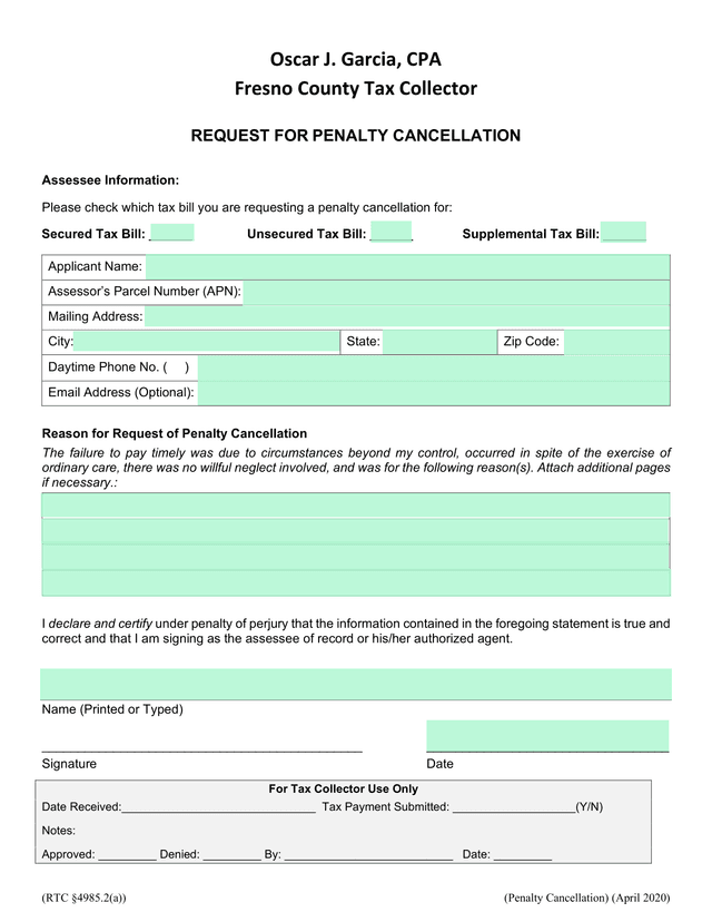 Request For Penalty Cancellation screenshot