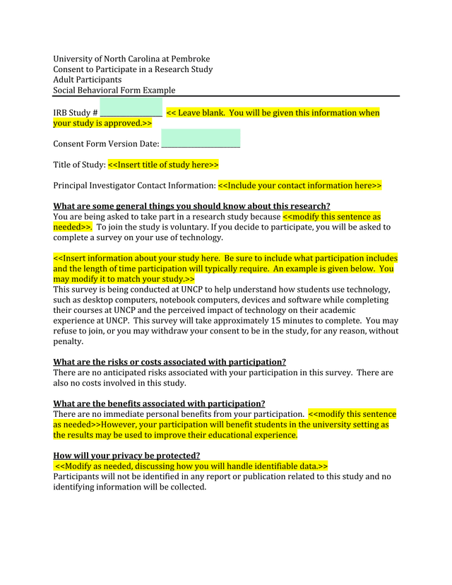 Consent To Participate In A Research Study screenshot