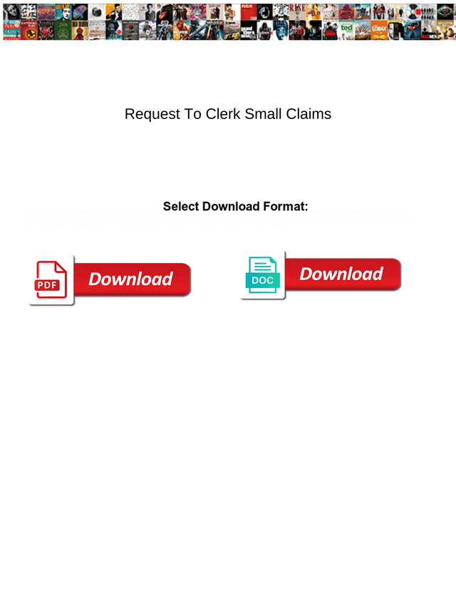 Request To Clerk Small Claims screenshot