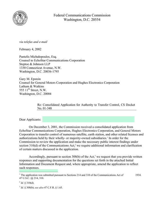 Initial Information And Document Request screenshot