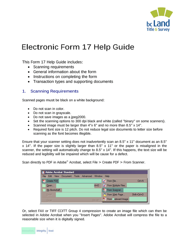 Electronic Form 17 Help Guide screenshot
