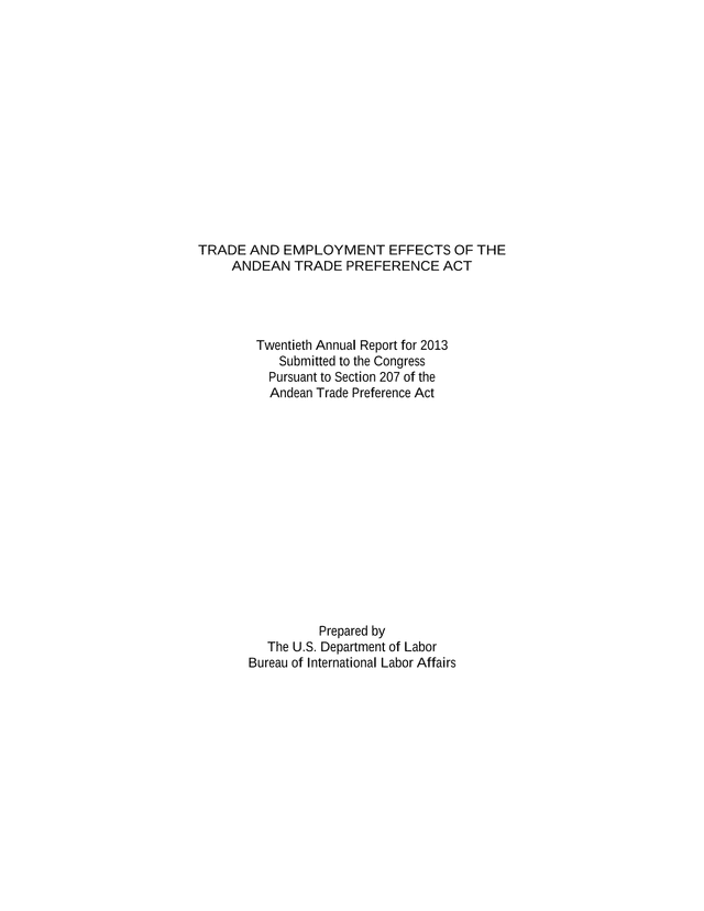 Trade And Employment Effects Of The Andean Trade Preference Act screenshot