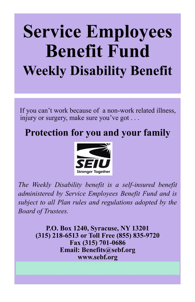 Weekly Disability Benefit screenshot