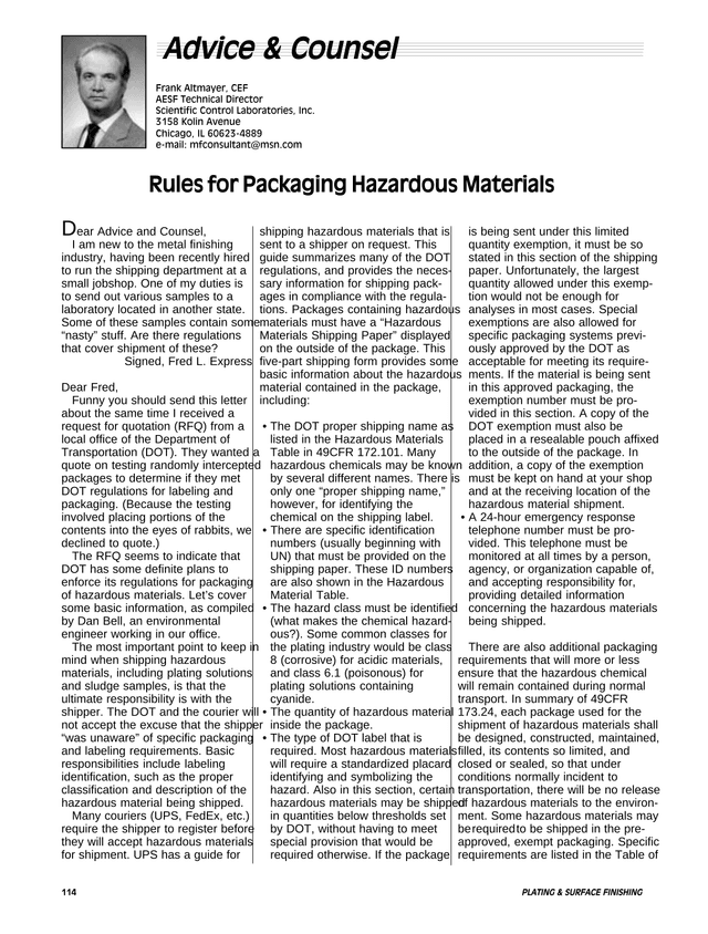 Rules For Packaging Hazardous Materials screenshot