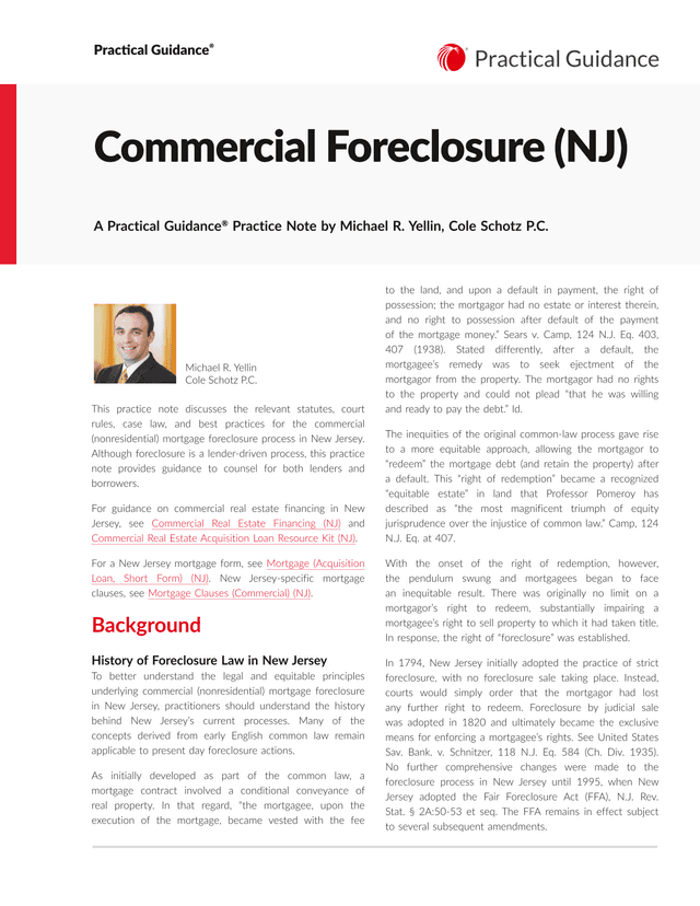 Commercial Foreclosure (NJ) screenshot