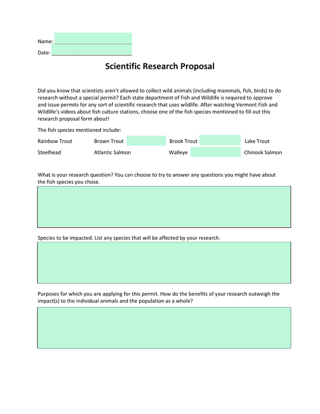 Scientific Research Proposal screenshot