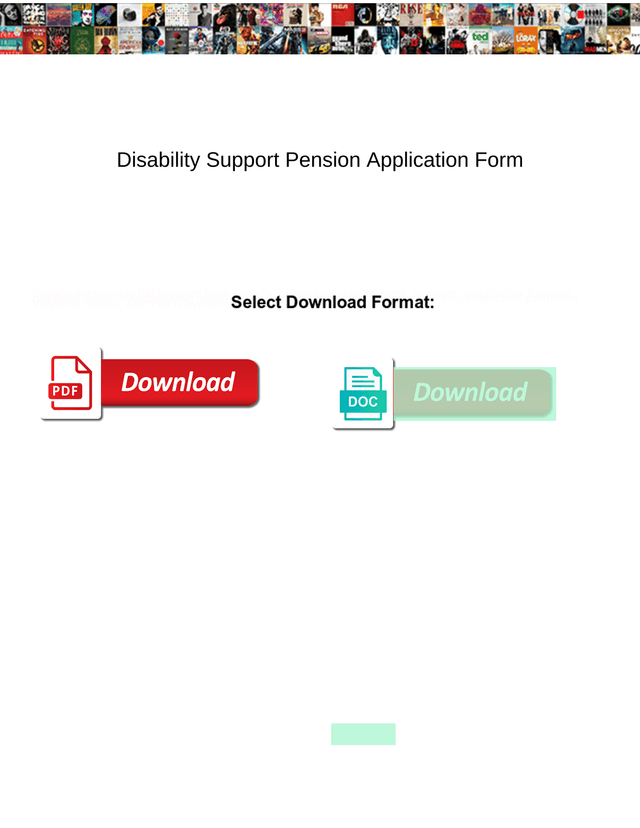 Disability Support Pension Application Form screenshot