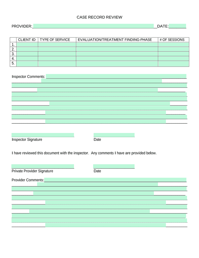 Case Record Review screenshot