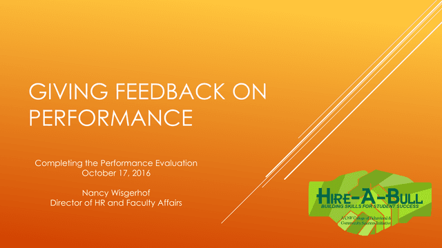 Giving Feedback On Performance screenshot