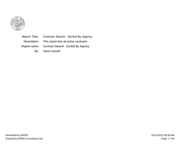 Contract Search   Sorted By Agency screenshot