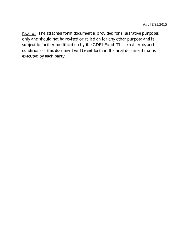 CDFI BGP Bond Purchase Agreement screenshot