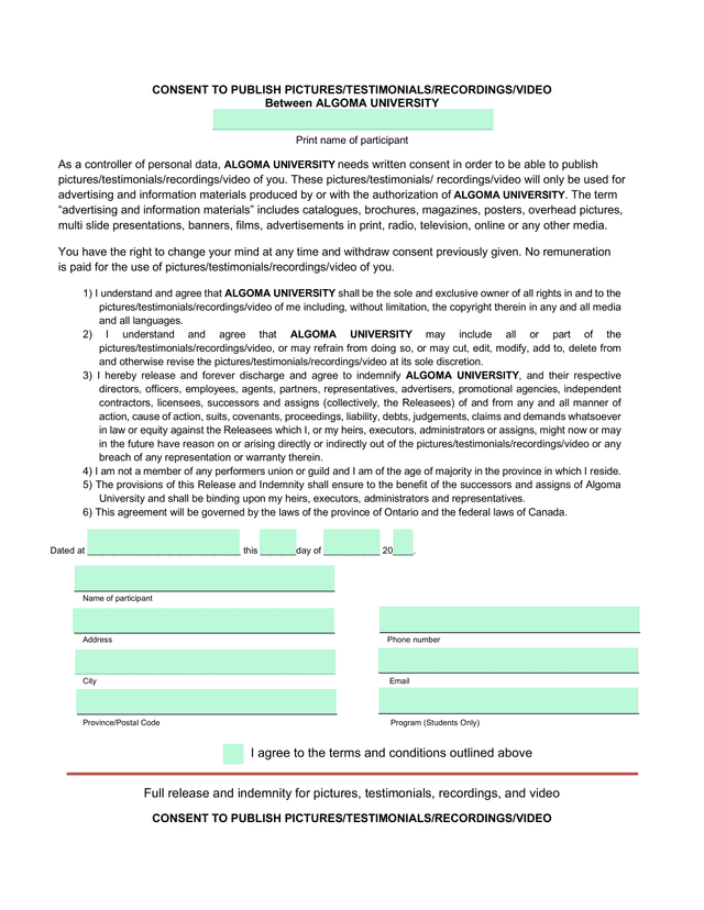 Consent To Publish PicturesTestimonialsRecordingsVideo screenshot