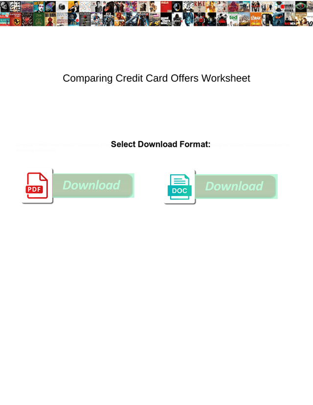 Comparing Credit Card Offers Worksheet screenshot