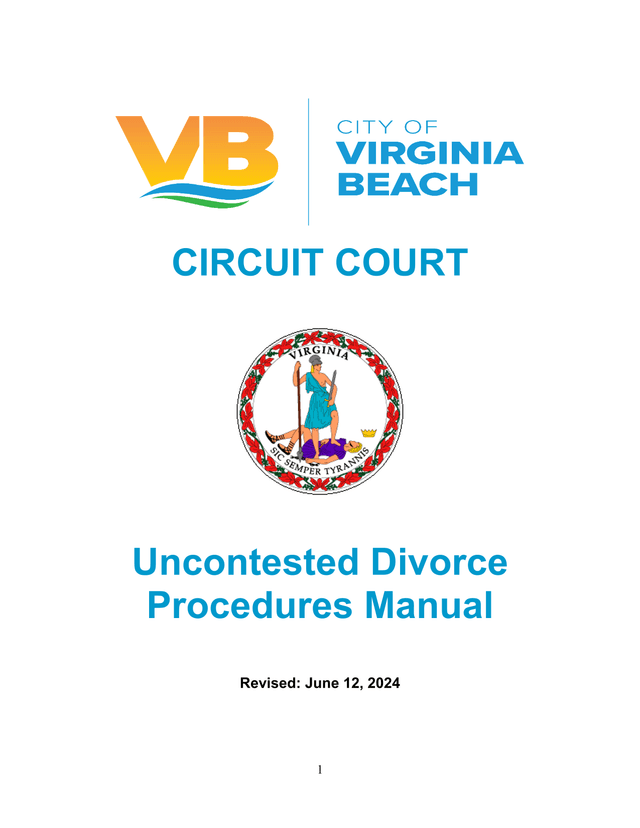 Uncontested Divorce Procedures Manual screenshot