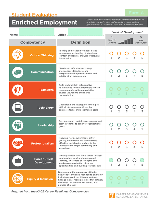 NACE Career Readiness Competencies screenshot