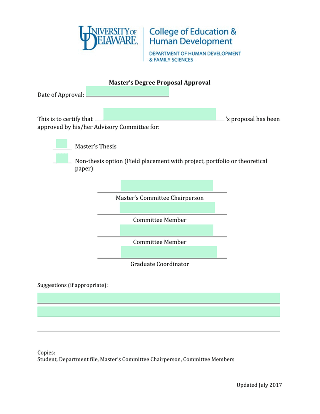 MasterS Degree Proposal Approval screenshot