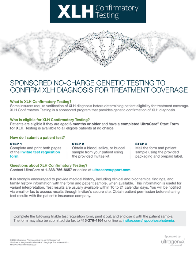 XLH Confirmatory Testing Form screenshot