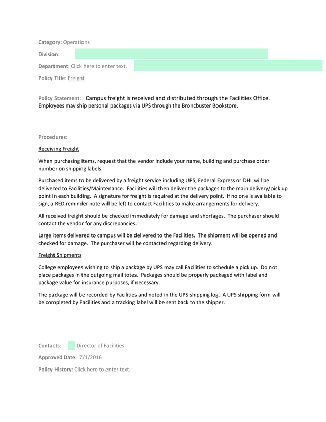 Freight Policy screenshot