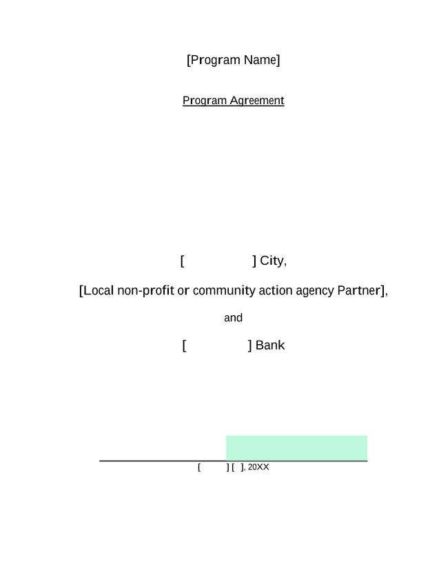 Energy Efficiency Program Agreement screenshot