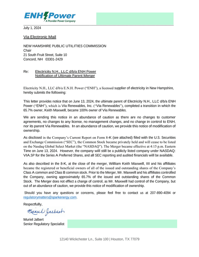 Notification Of Ultimate Parent Merger screenshot