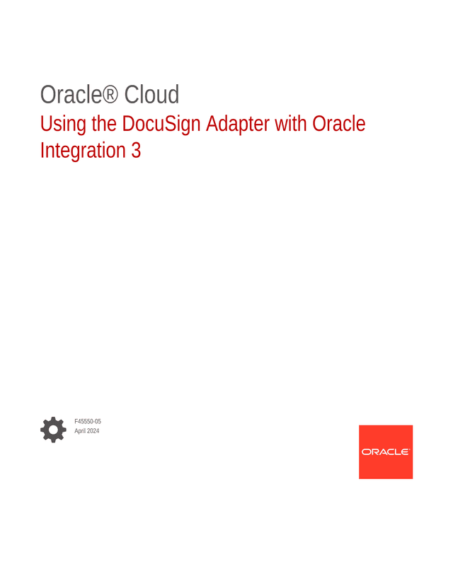 Oracle Cloud Using The DocuSign Adapter With Oracle Integration 3 screenshot