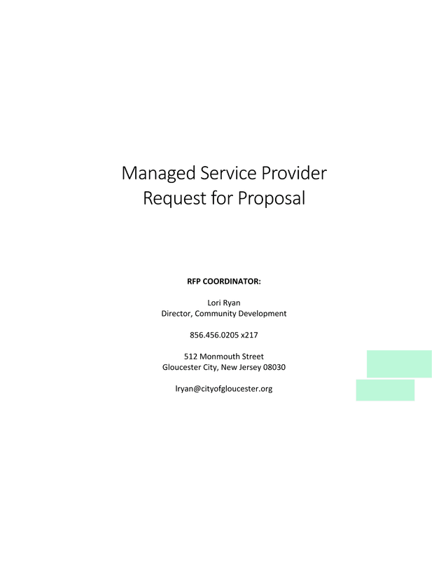 Managed Service Provider Request For Proposal screenshot