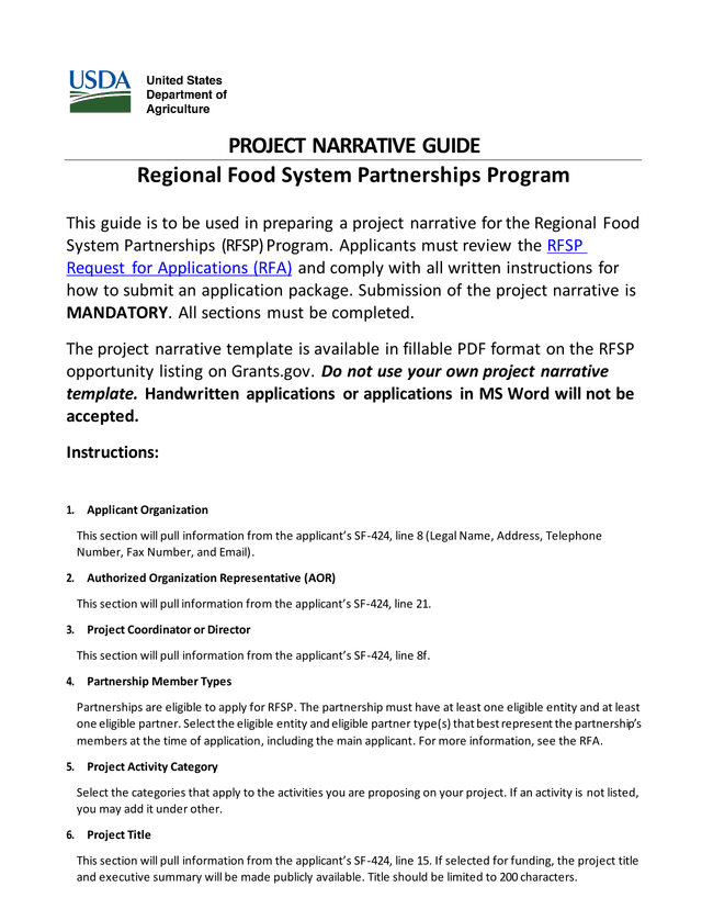 Project Narrative Guide screenshot
