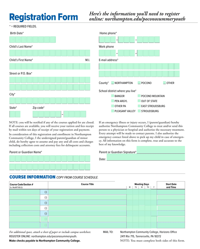 Registration Form screenshot