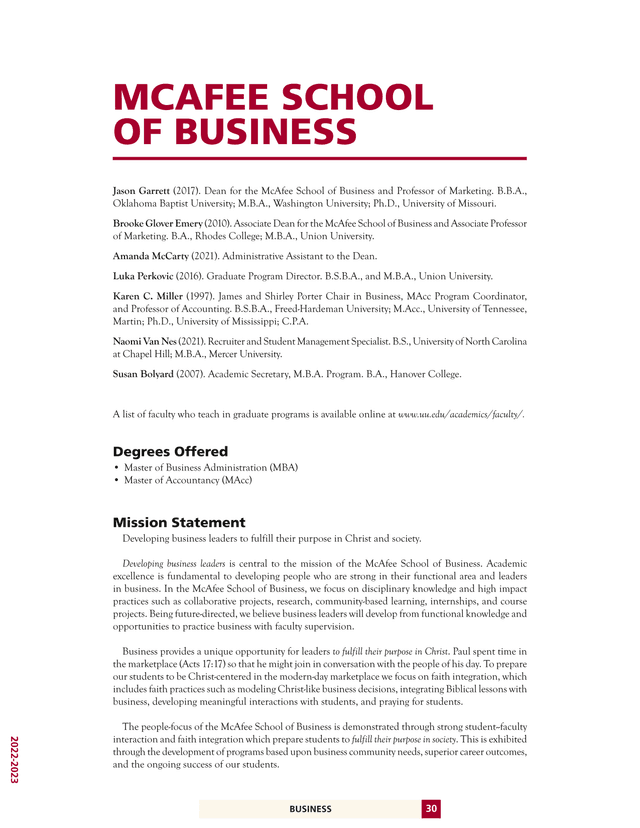 McAfee School Of Business Faculty Directory And Academic Overview screenshot