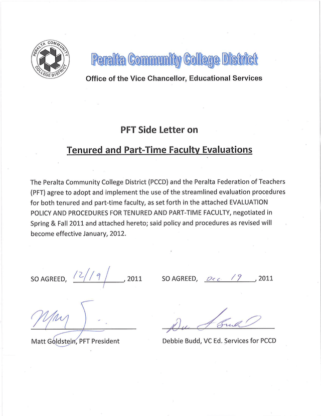 Evaluation Policy For Tenured And Part Time Faculty screenshot