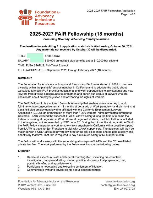 2025 2027 FAIR Fellowship Application screenshot