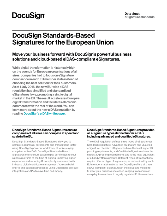 DocuSign Standards Based Signatures For The European Union screenshot