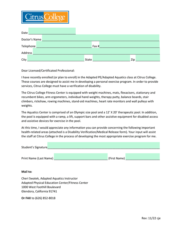 Disability VerificationMedical Release Form screenshot