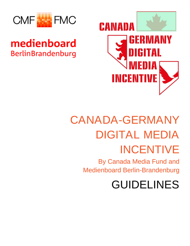 Canada Germany Digital Media Incentive Guidelines screenshot