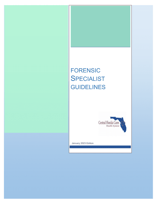 Forensic Specialist Guidelines screenshot