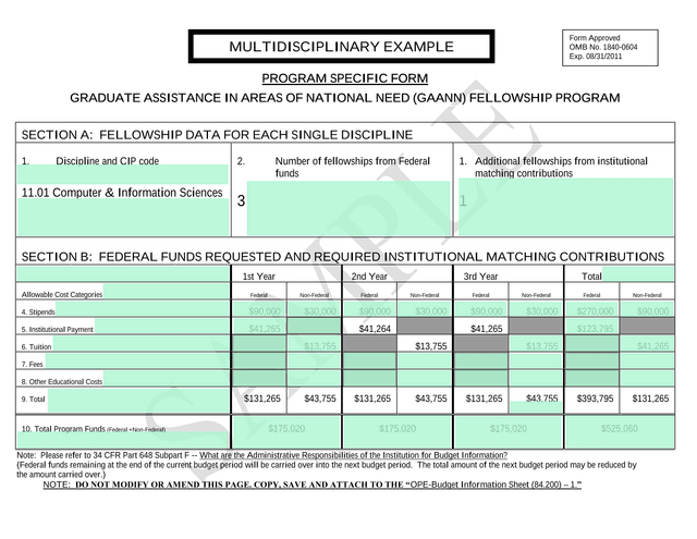 Graduate Assistance In Areas Of National Need (GAANN) Fellowship Program screenshot