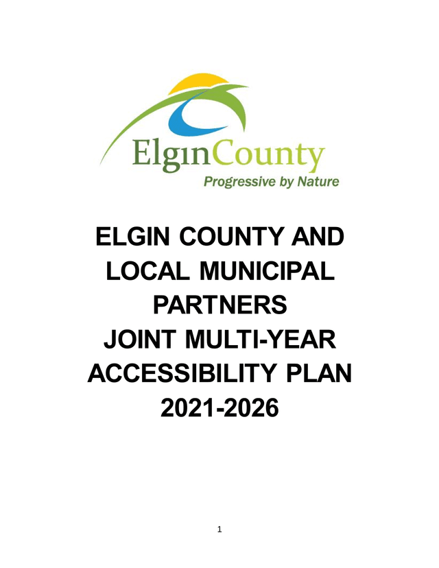 Elgin County And Local Municipal Partners Joint Multi Year Accessibility Plan 2021 2026 screenshot