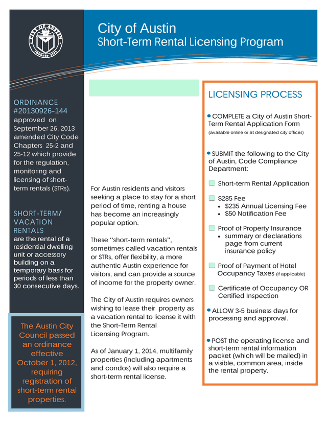 Short Term Rental Licensing Program screenshot