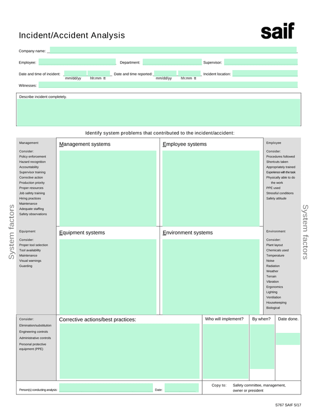 S767 IncidentAccident Analysis screenshot