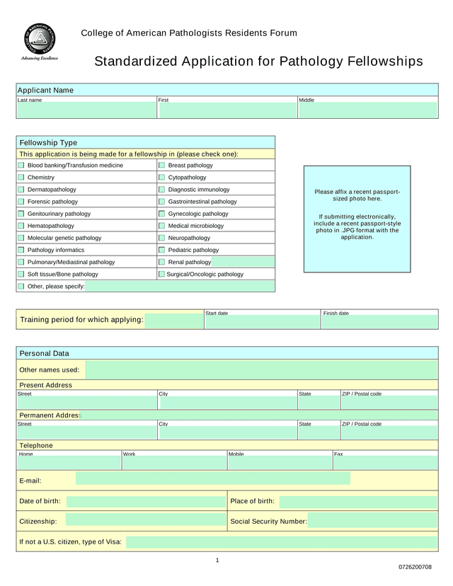 Standardized Application For Pathology Fellowships screenshot