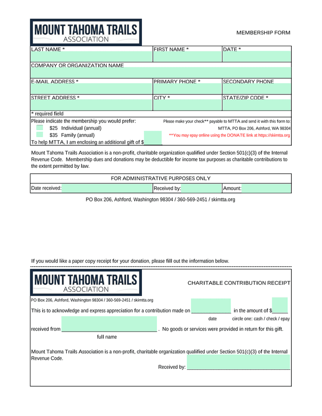 MEMBERSHIP FORM screenshot