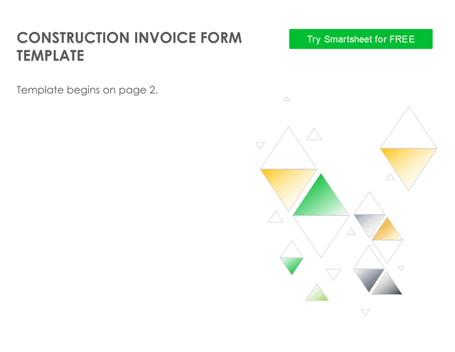 Construction Invoice Form Template screenshot