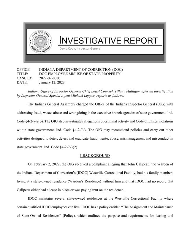 DOC Employee Misuse Of State Property screenshot