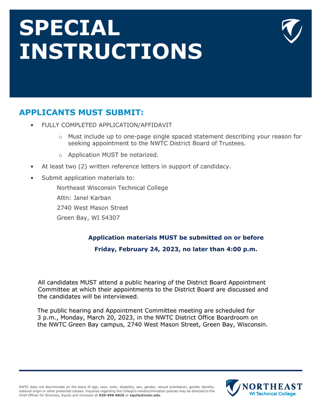 Affidavit Of Qualifications For Wisconsin Technical College District Board Membership screenshot
