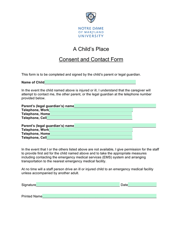 Consent And Contact Form screenshot