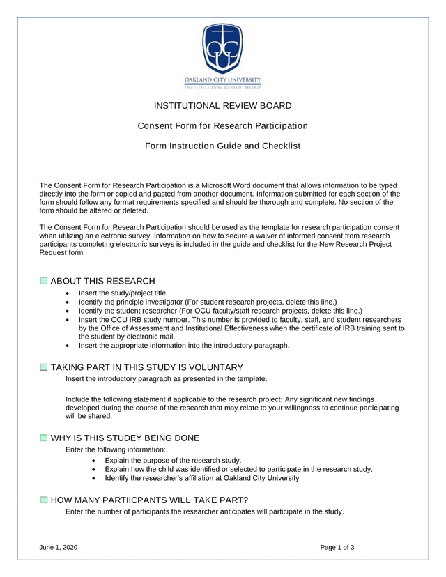 Consent Form For Research Participation screenshot