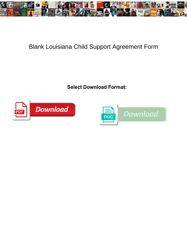 Blank Louisiana Child Support Agreement Form screenshot