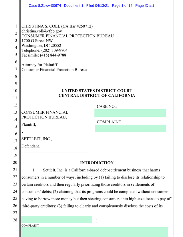 Complaint screenshot