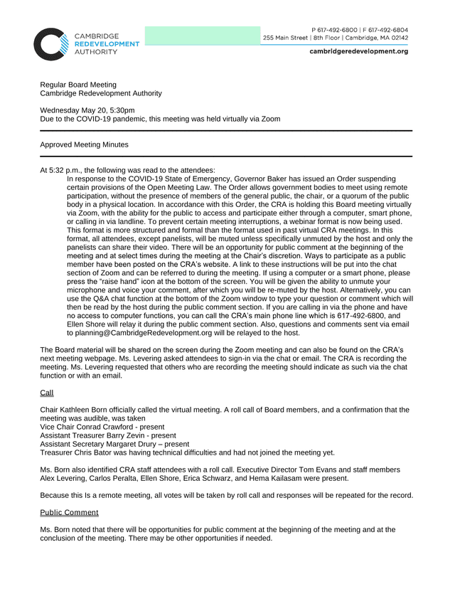 Regular Board Meeting Minutes screenshot