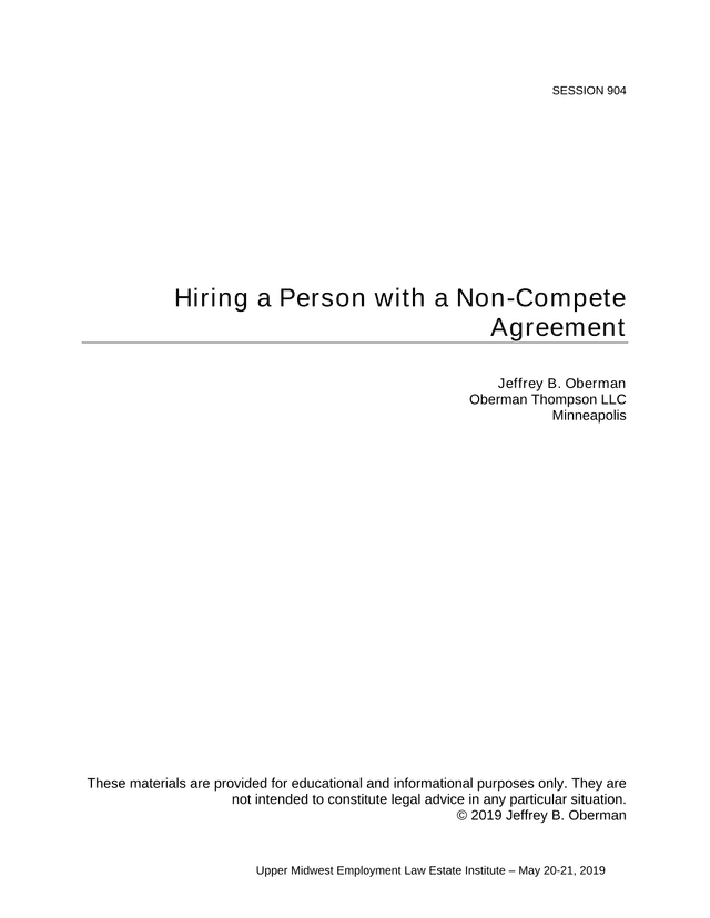 Hiring A Person With A Non Compete Agreement screenshot